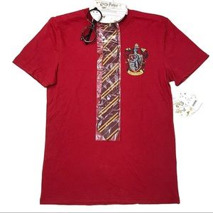 NWT Harry Potter Gryffindor Shirt Tie Glasses Med